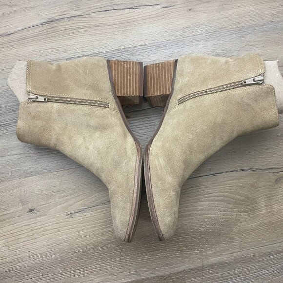 Banana Republic Hello Sole Mate Suede Leather Zip Fringe Ankle Booties 8.5M - Picture 3 of 7